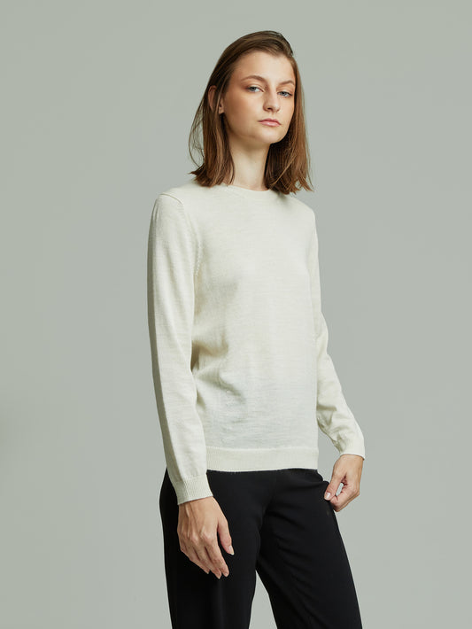 Alexia Sweater Baby Alpaca Color Ecru