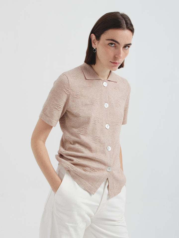 Blusa Zabeth Algodón Orgánico Color Beige
