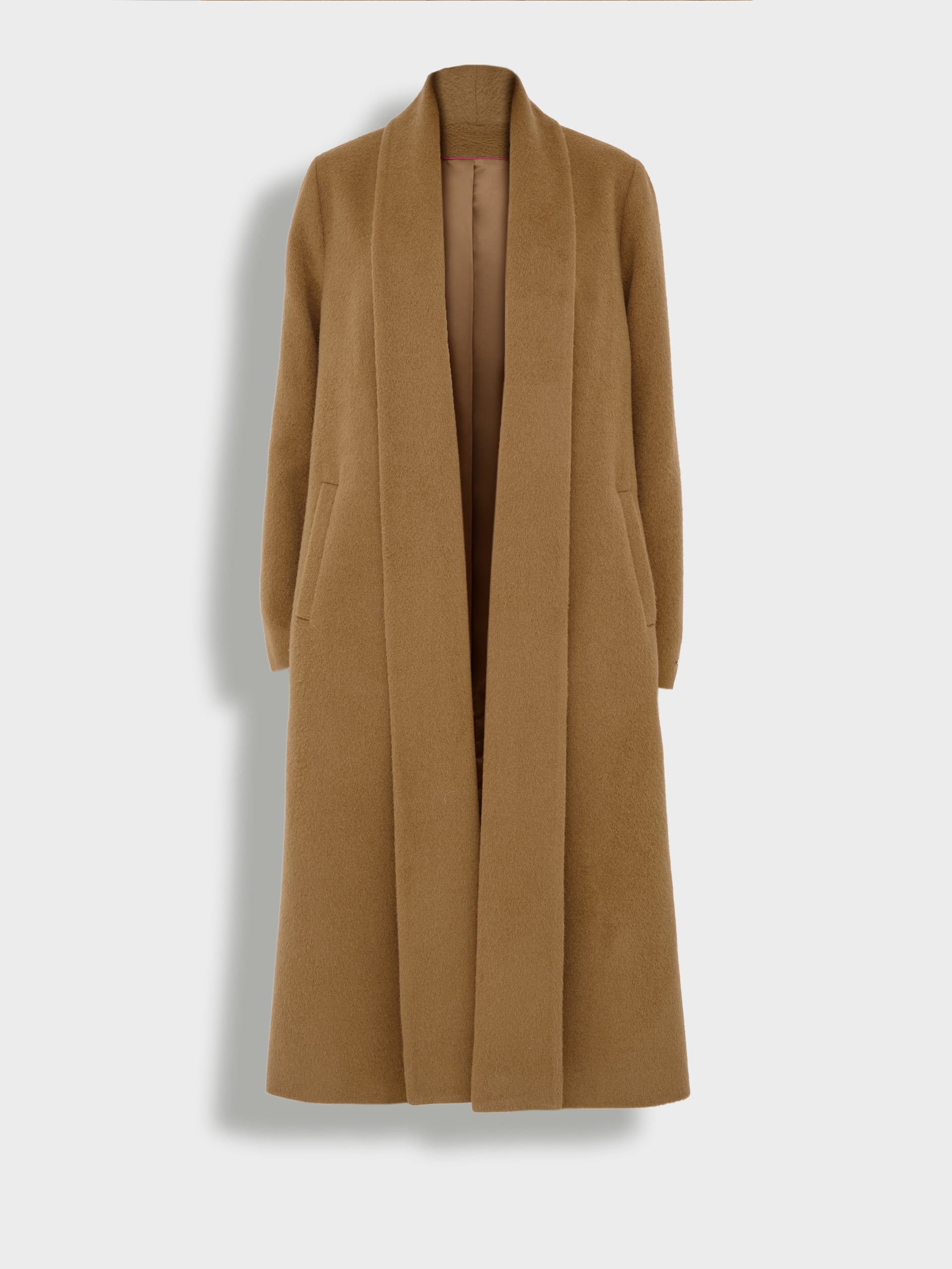 Long Swing Coat Baby Alpaca Color Brown