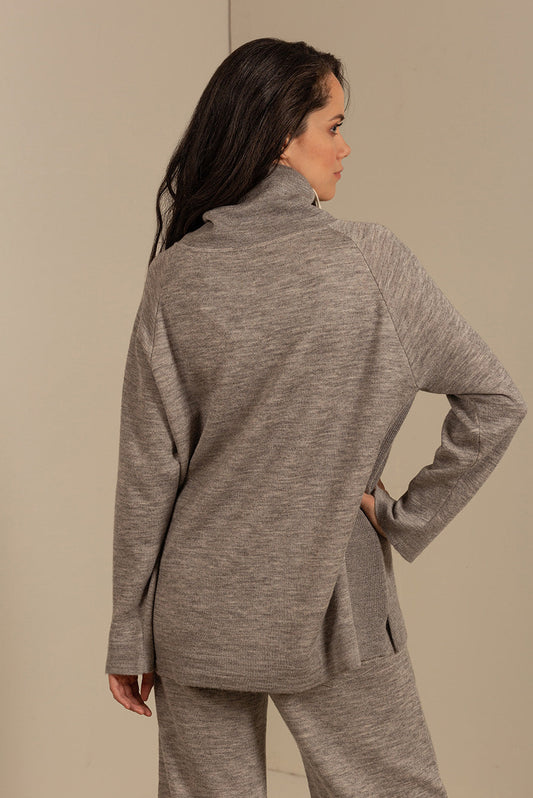 Unisex Sweater Cotton & Baby Alpaca Color Thunder
