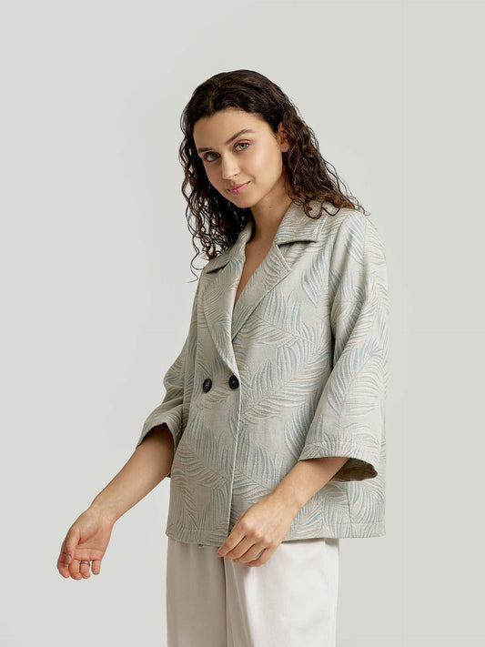 Witness Coat Baby Alpaca & Silk Color Turquoise