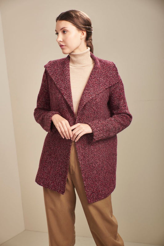 Unastoria Cardigan Baby Alpaca Color Pinot