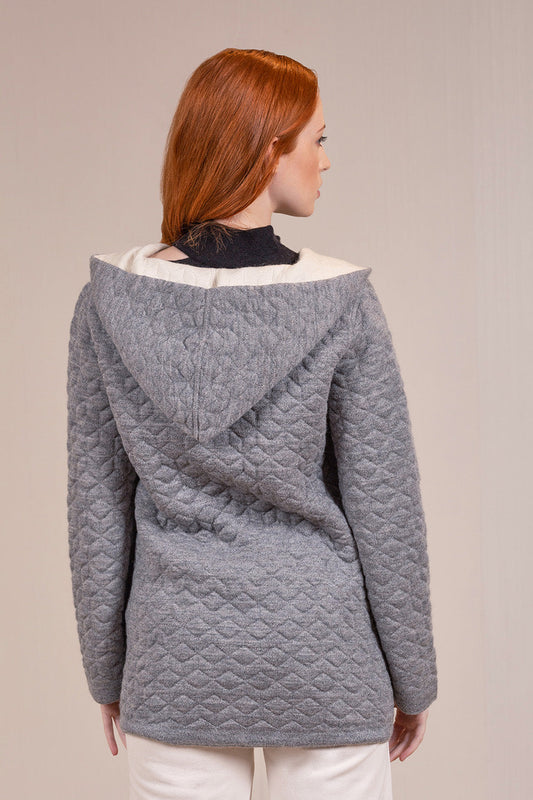 Varsovia Cardigan Baby Alpaca & Cotton Color Smoke & Ecru