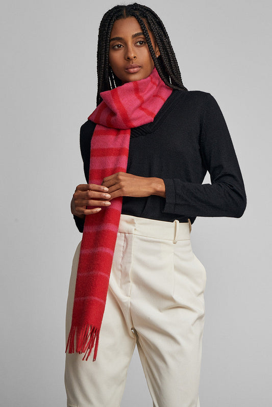 Tadeo Scarf Baby Alpaca Color Red & Fucsia