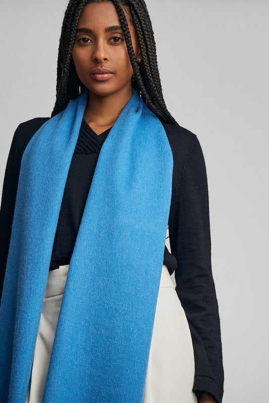 Tundra Scarf Baby Alpaca Color Blue&Light Blue