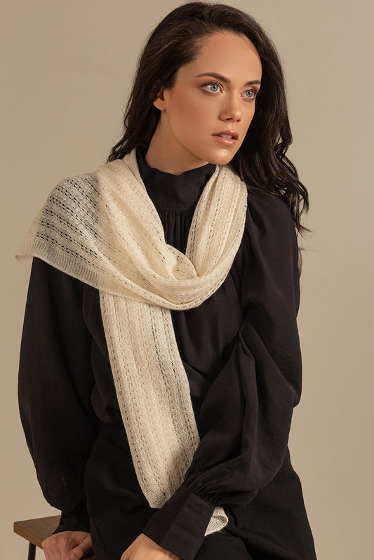 Brisa Scarf Alpaca 16 Color Ecru