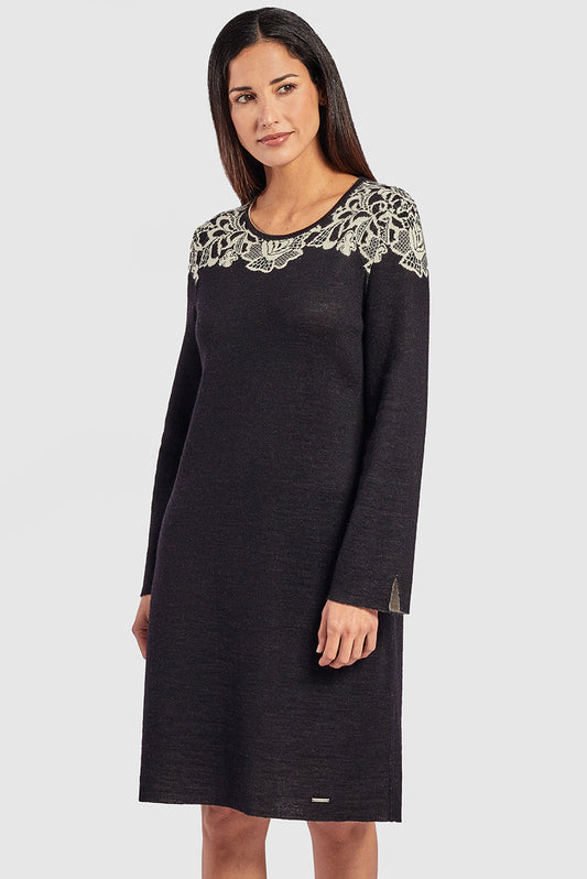 Wanda Dress Baby Alpaca Color B&W