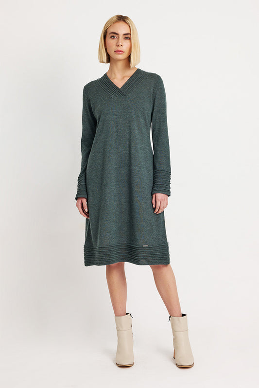 Vestido Whatever De Baby Alpaca Color Bosque