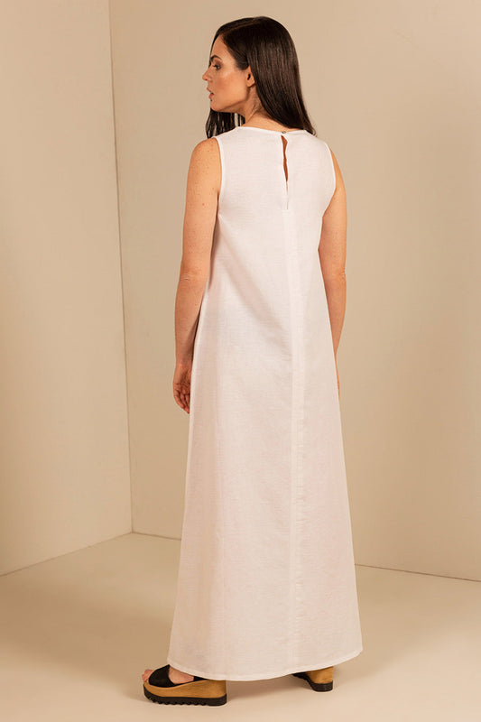 Uenza Dress Linen & Cotton Color Beige