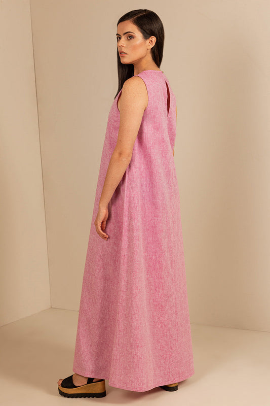 Uenza Dress Linen & Cotton Color Pink