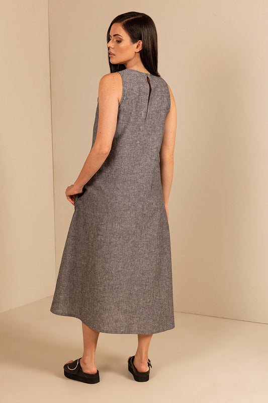 Ucina Dress Linen & Cotton Color Black