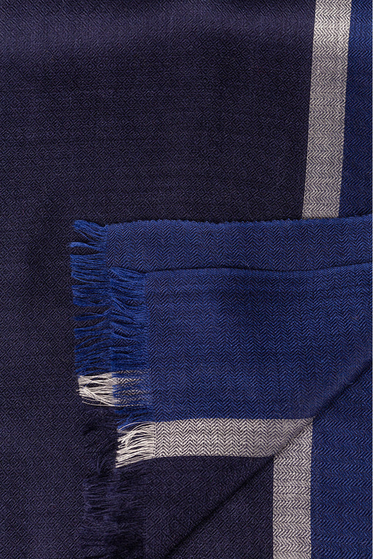 Baccarat Shawl Royal Alpaca & Silk Color Blue