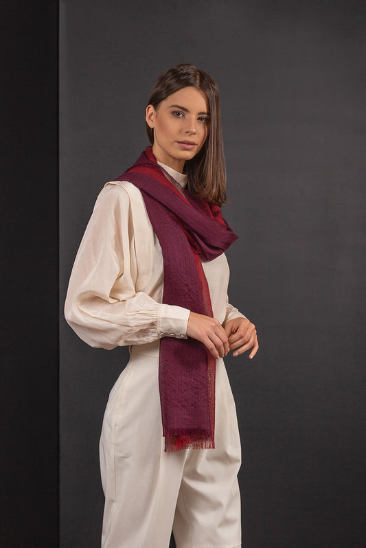 Balthazar Shawl Royal Alpaca & Silk Color Burdeos