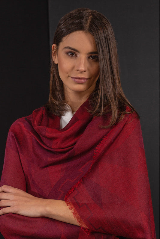 Byzance - Royal Alpaca & Silk Shawl Royal Alpaca & Silk Color Burdeos
