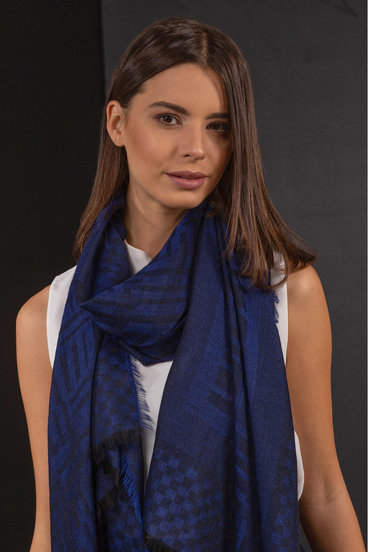 Bruselas Shawl Royal Alpaca & Silk Color Blue