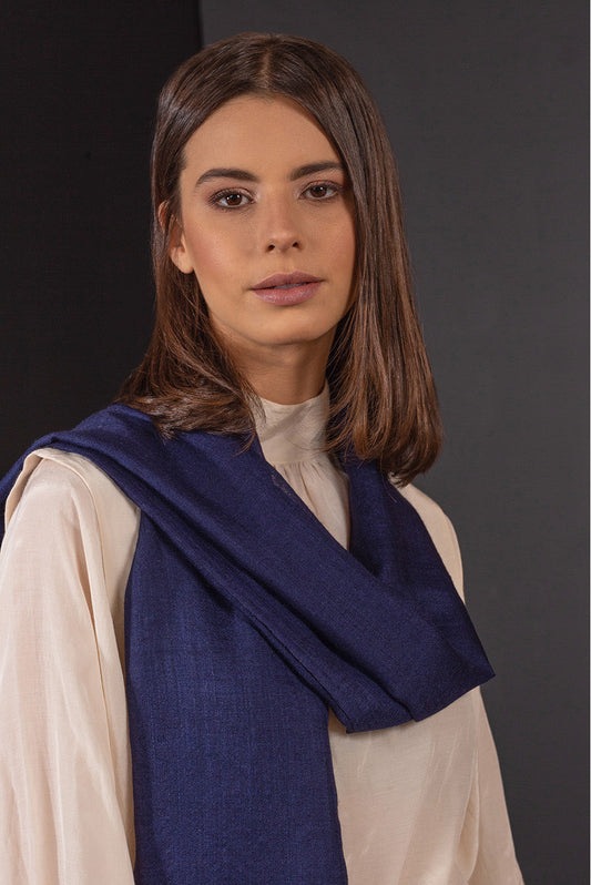 Borisette - Royal Alpaca & Silk Shawl Royal Alpaca & Silk Color Navy