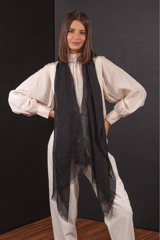 Borisette Shawl Royal Alpaca & Silk Color Black