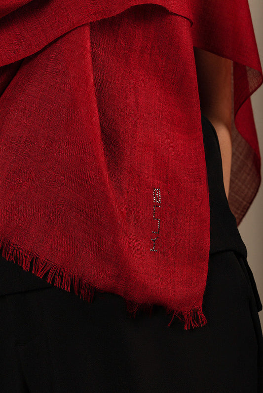 Bari Shawl Royal Alpaca & Silk Color Red