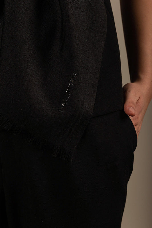 Bari Shawl Royal Alpaca & Silk Color Black