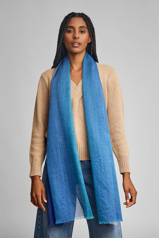 Wessex Shawl Baby Alpaca Color Blue