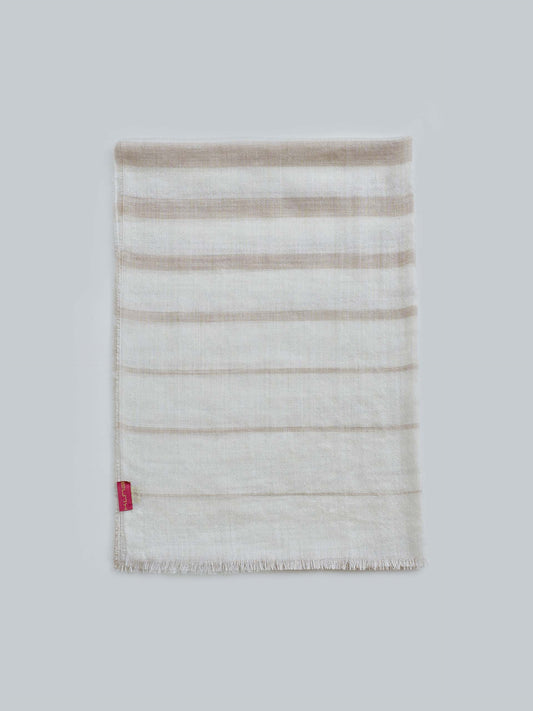 Wallenberg Shawl Baby Alpaca & Silk Color Ecru&Beige