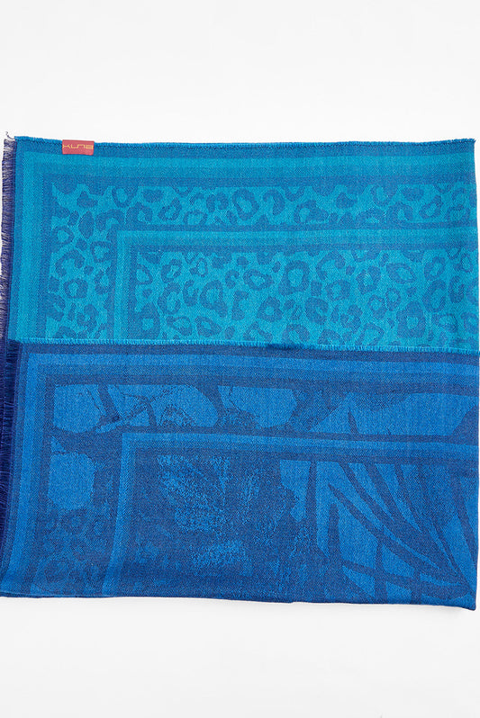 Mantón Wutenberg Baby Alpaca y Seda Color Azul