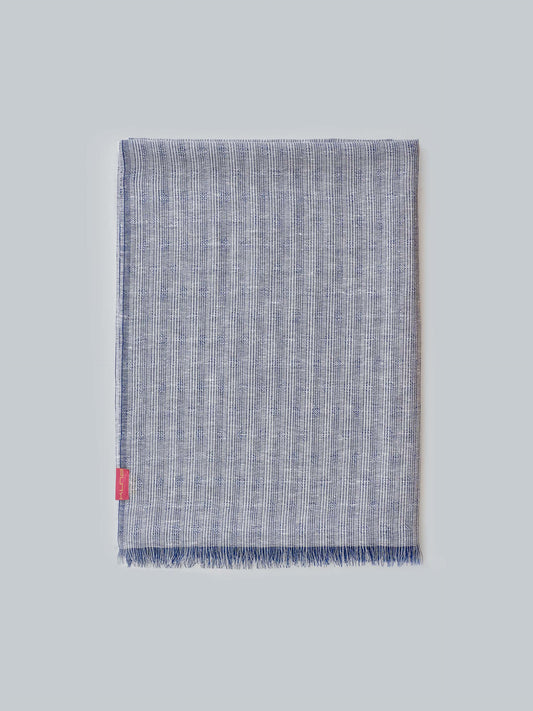 Willkomen Shawl Linen Color Blue