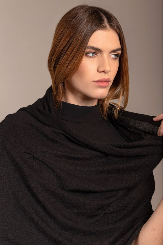 Blossom Shawl Alpaca 16 Color Black