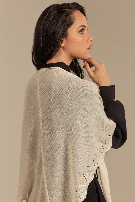 Buganvilla Shawl Alpaca 16 Color Ecru