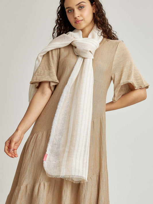 Wallet Shawl Linen Color Beige