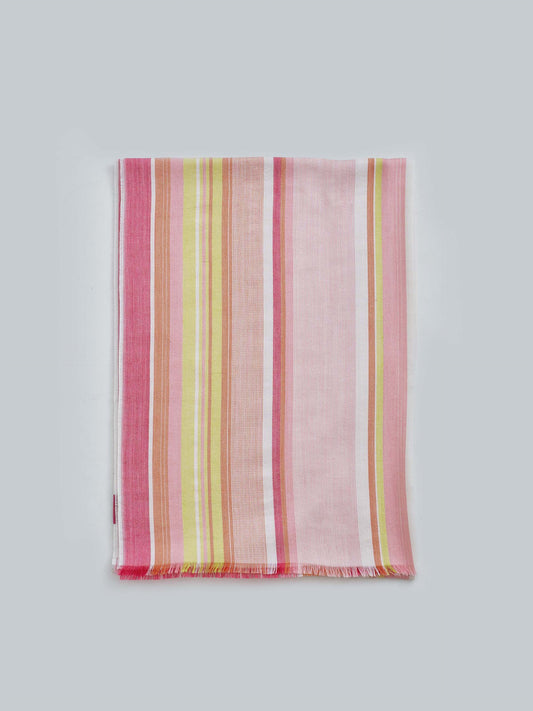 Walk Shawl Cotton & Baby Alpaca Color Fuchsia