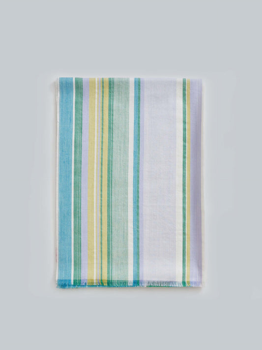 Walk Shawl Cotton & Baby Alpaca Color Turquoise