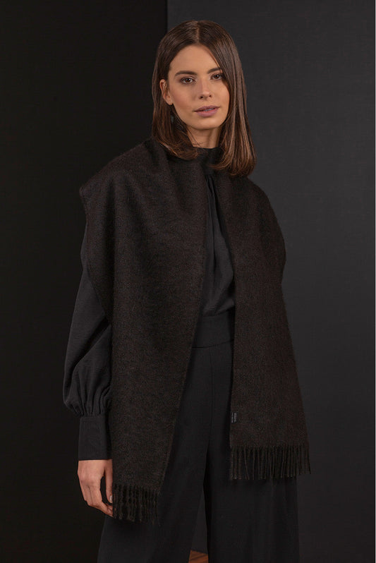 Ballad Blanket Black Alpaca Superfine Eco Color Black