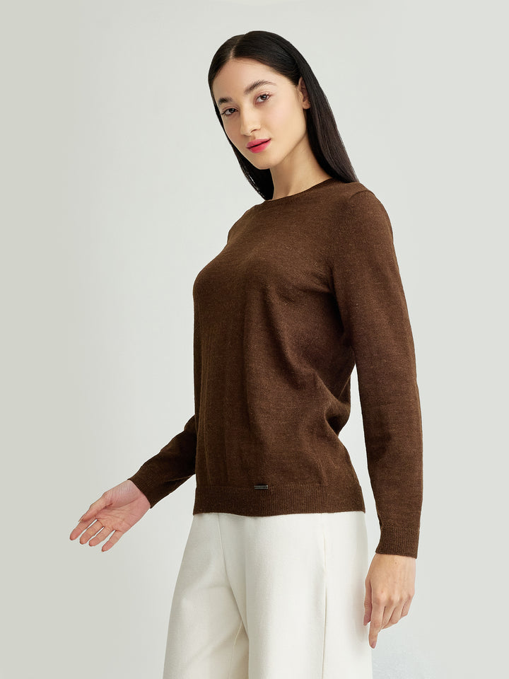 Alexia Suéter de Baby Alpaca Color Marrón