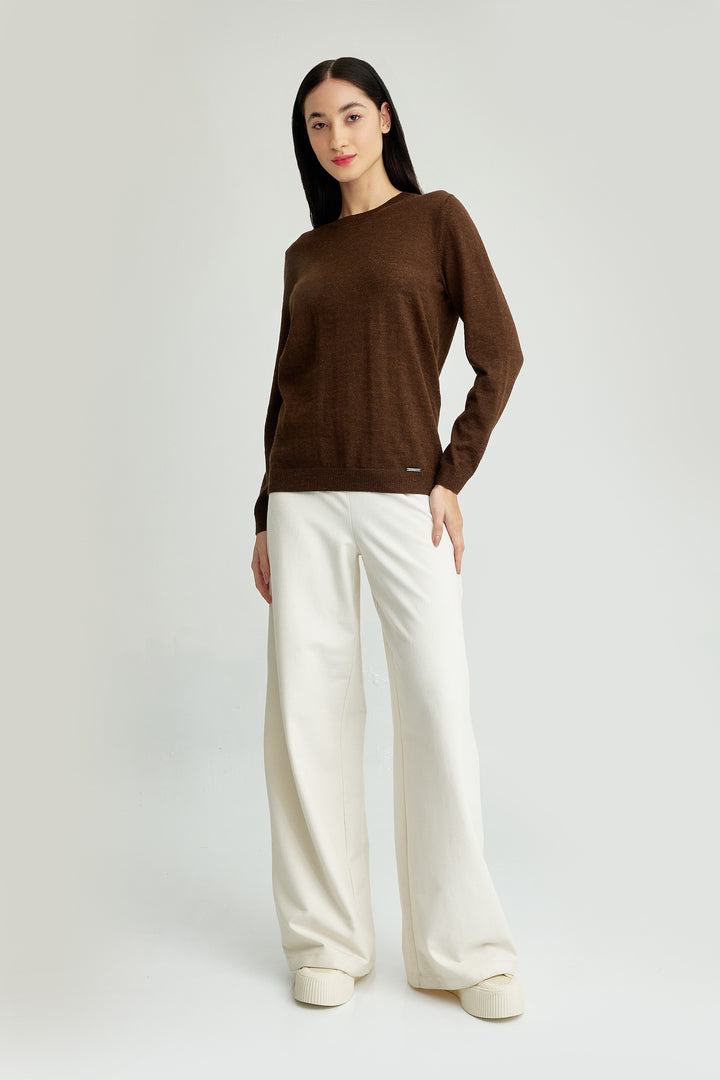 Alexia Suéter de Baby Alpaca Color Marrón