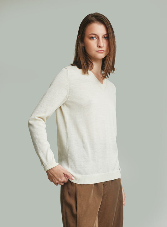 Alicia Sweater Baby Alpaca Color Ecru