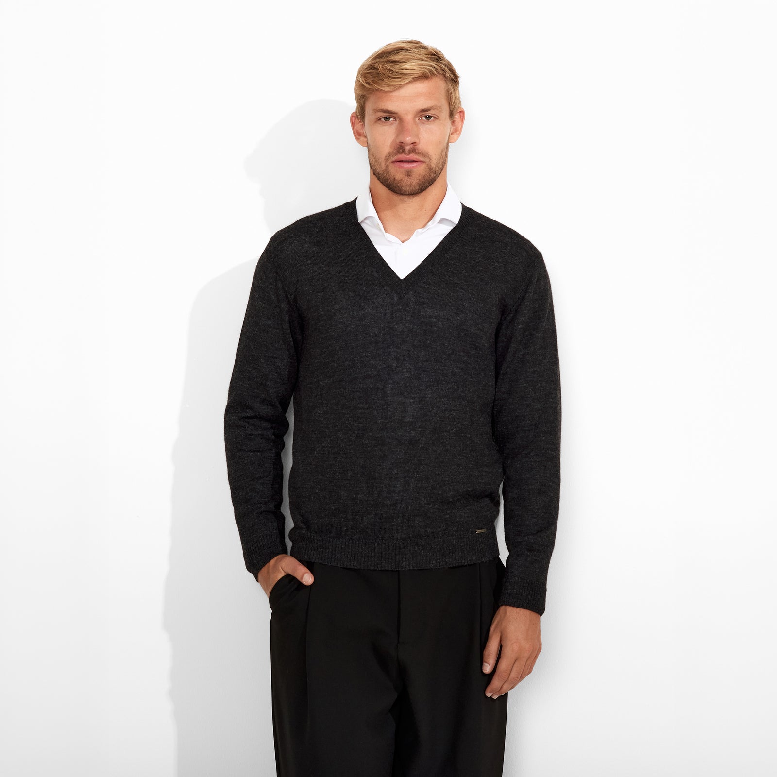 Alan Sweater Baby Alpaca Color Grey