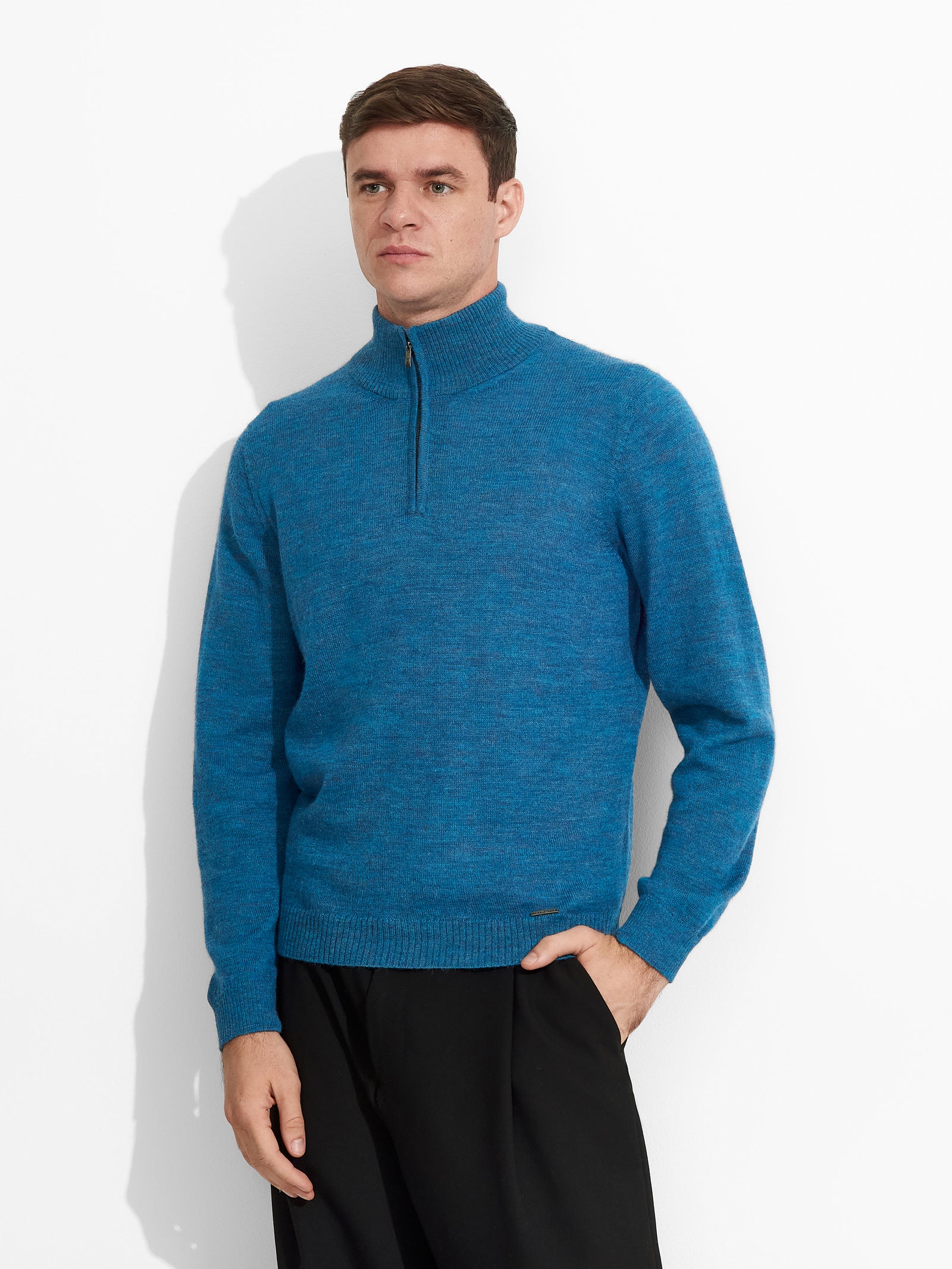 Suéter Albert de Baby Alpaca Color Azul