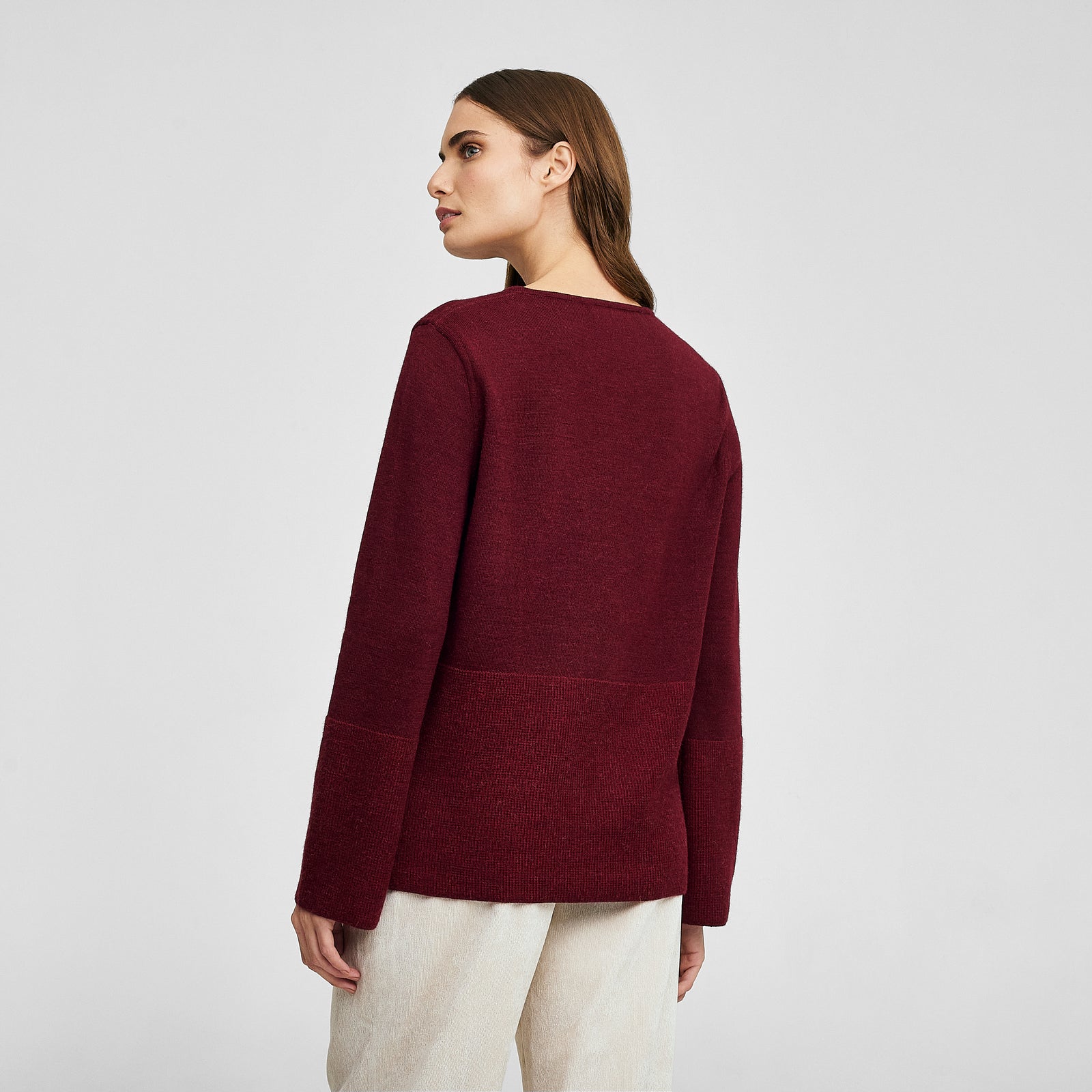 Whole Sweater Baby Alpaca Color Cherry