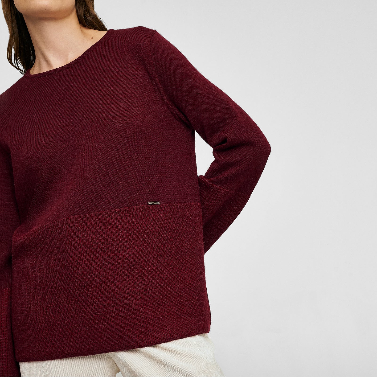 Whole Sweater Baby Alpaca Color Cherry