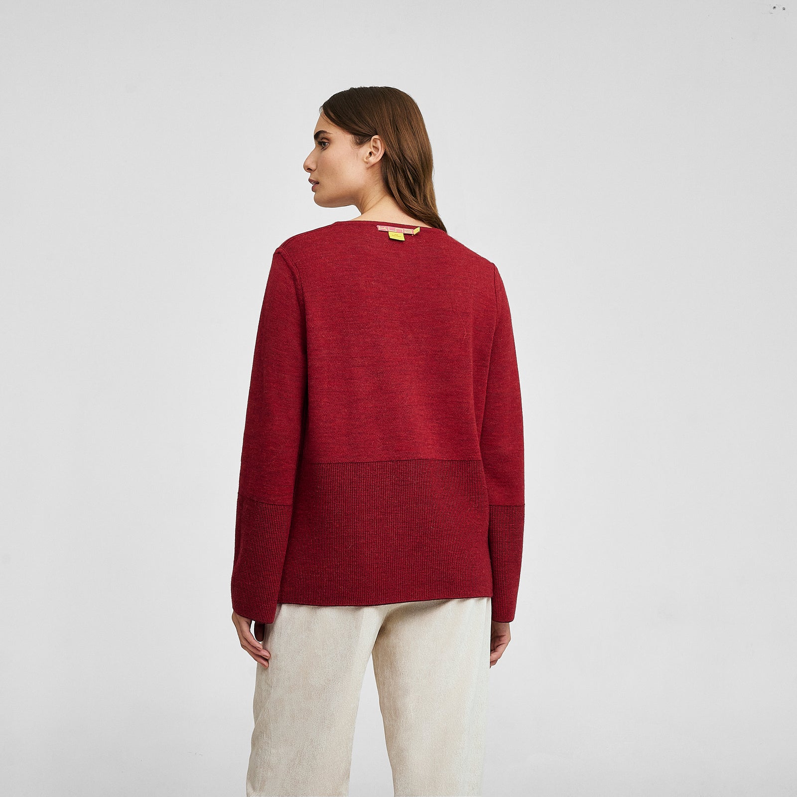 Whole Sweater Baby Alpaca Color Cherry