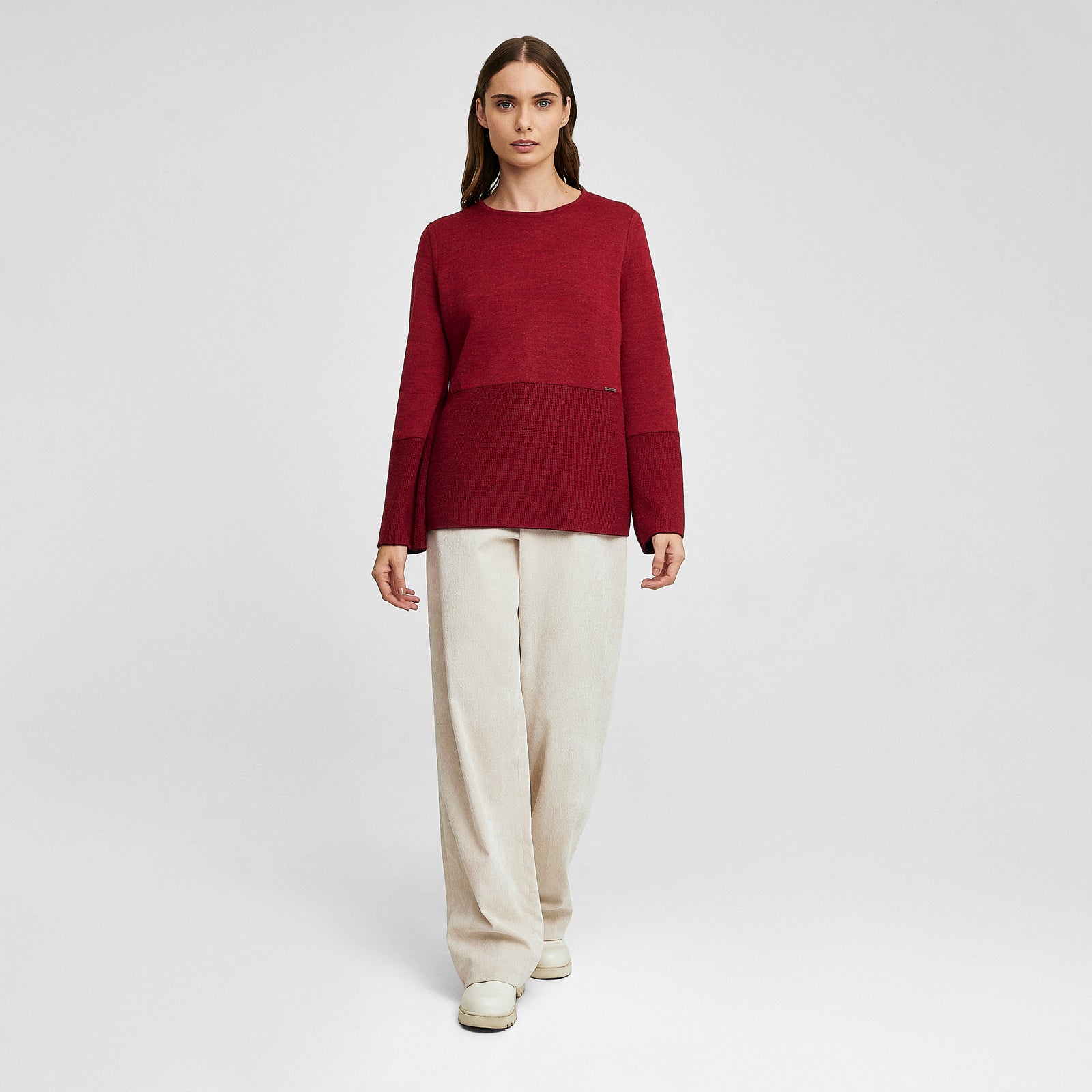 Whole Sweater Baby Alpaca Color Cherry
