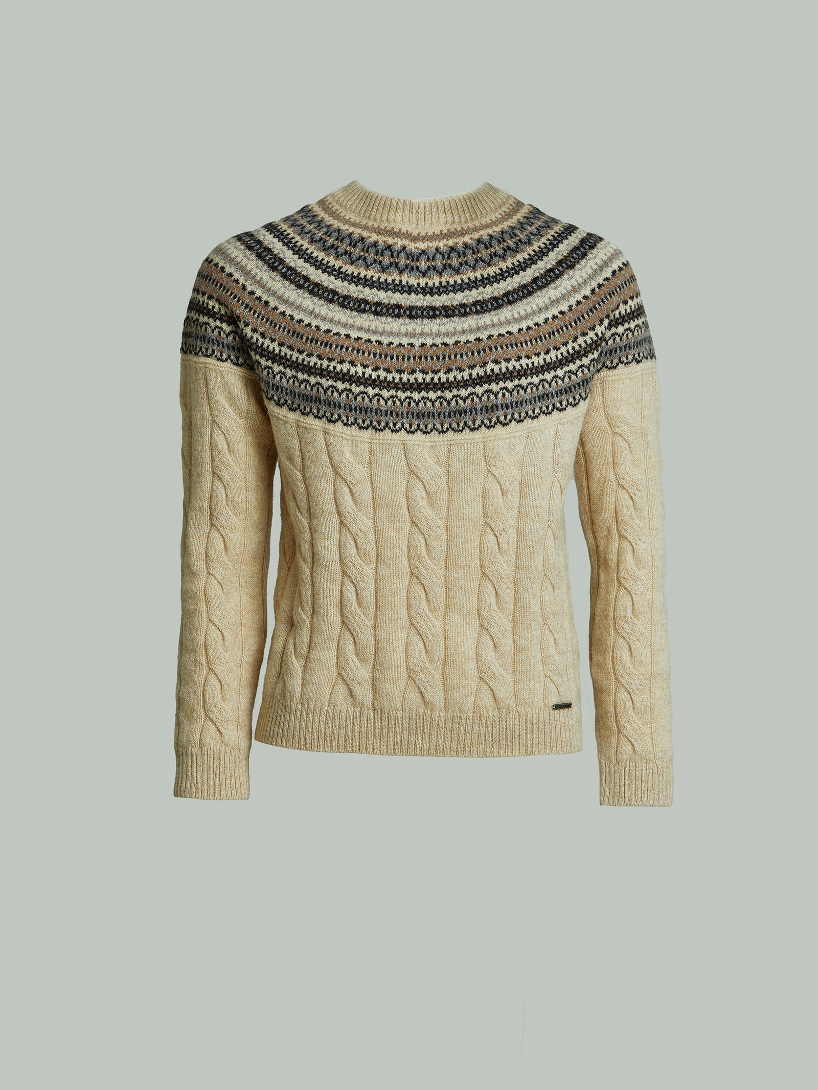 Jersey con canesú de alpaca baby color beige