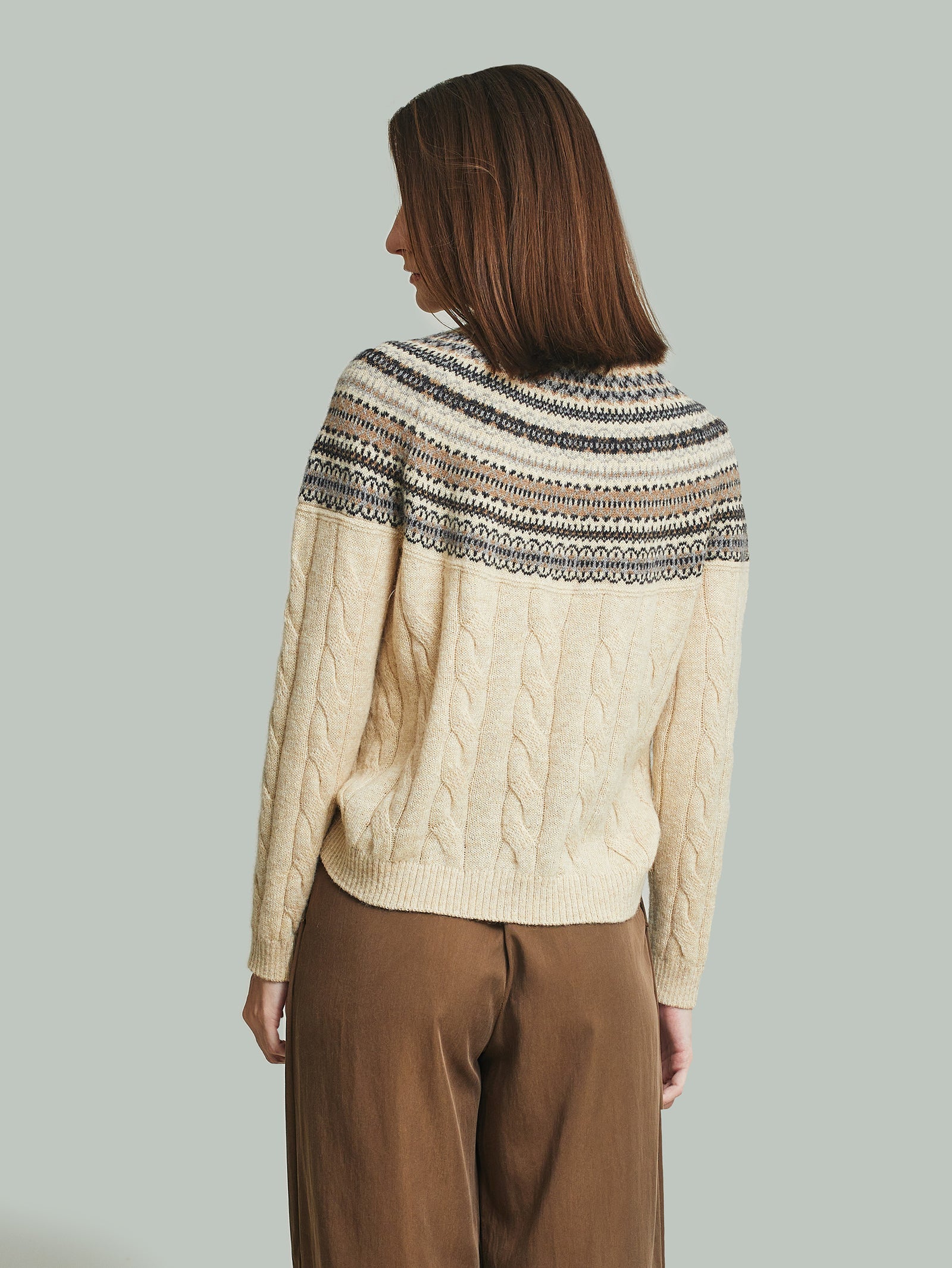 Jersey con canesú de alpaca baby color beige