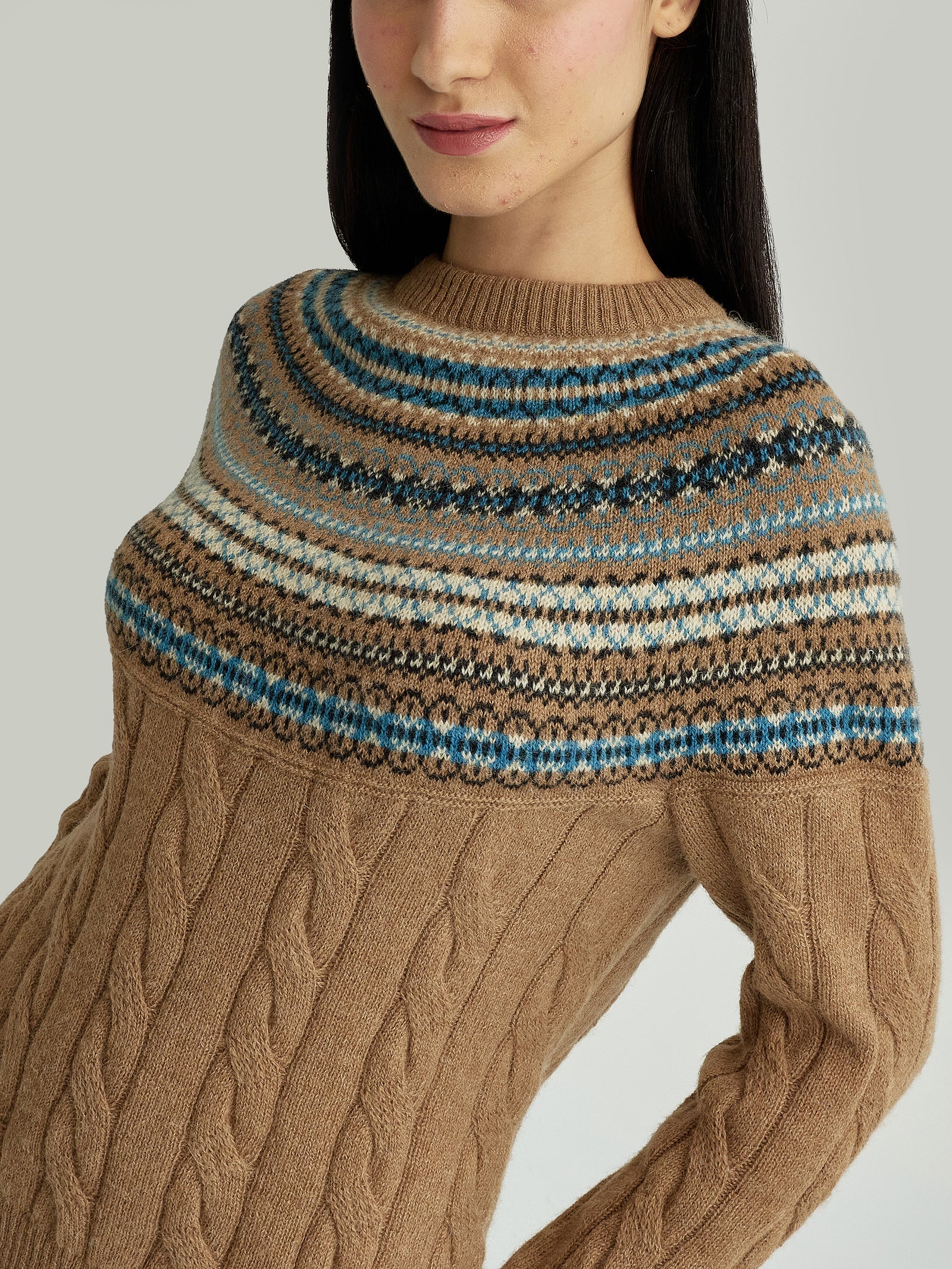 Yoke Sweater Baby Alpaca Color Camel