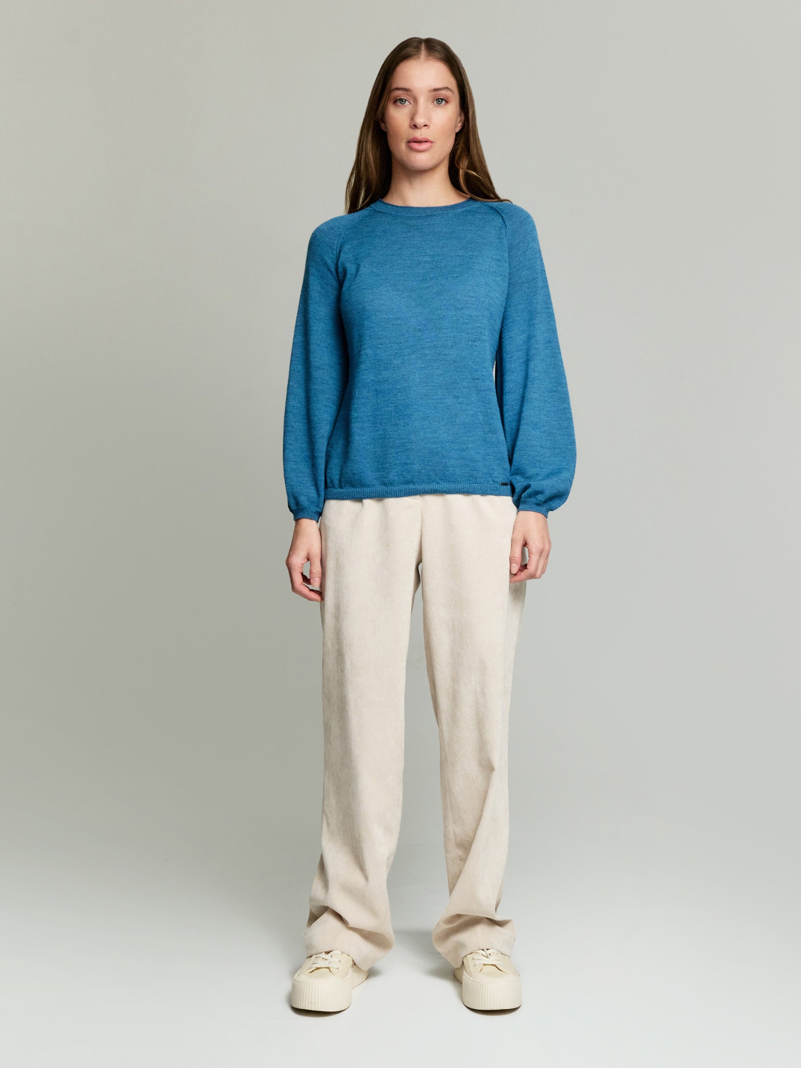 Suéter Yanela Baby Alpaca Color Azul Claro