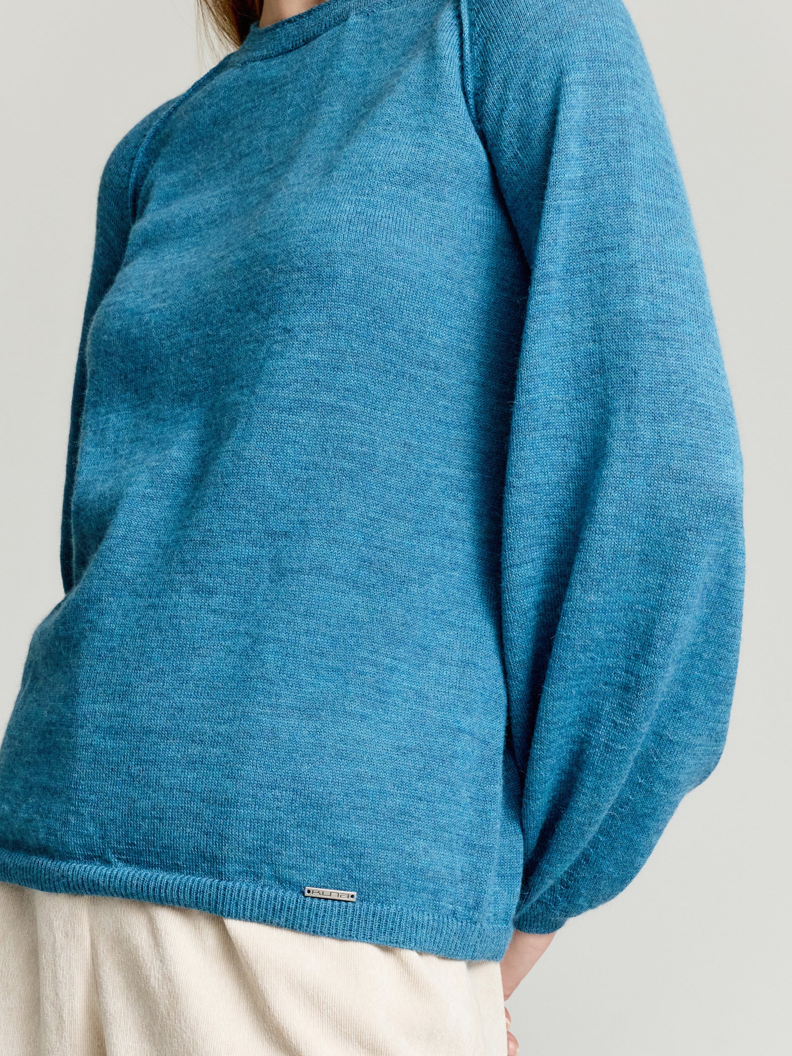 Suéter Yanela Baby Alpaca Color Azul Claro