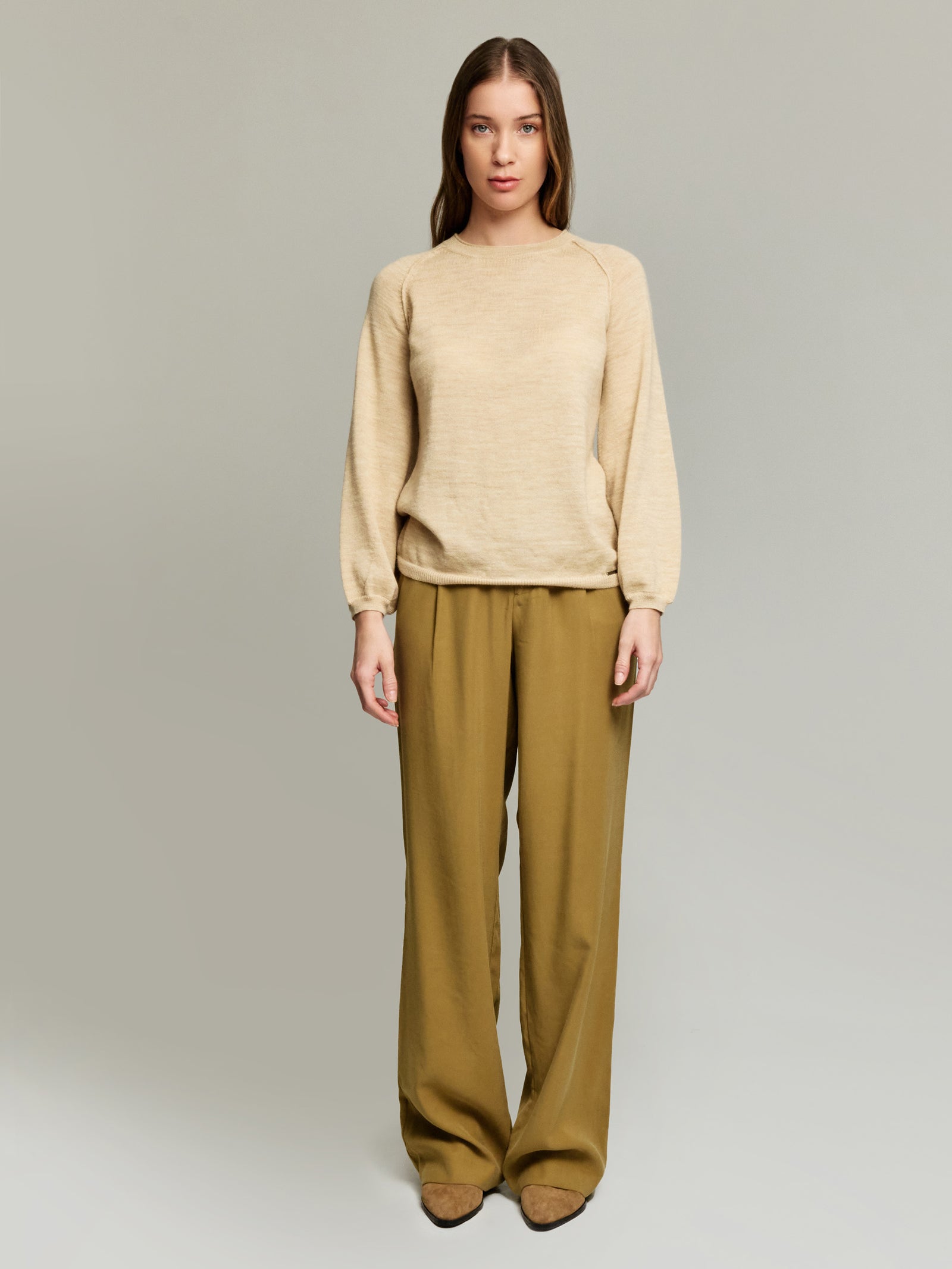 Suéter Yanela Baby Alpaca Color Beige