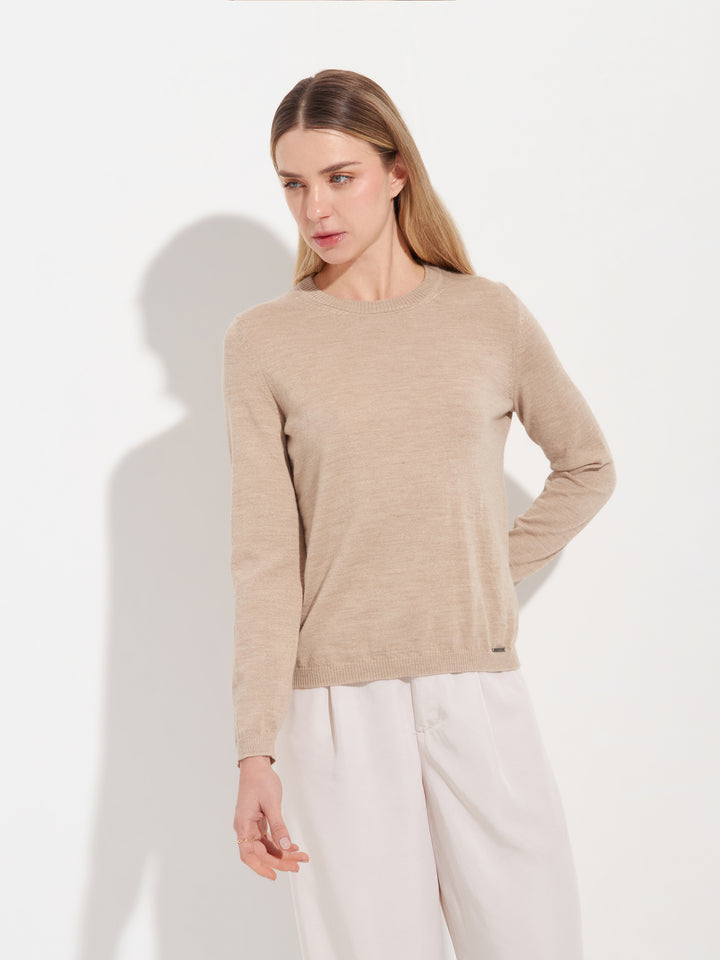 Suéter Anya de alpaca bebé color beige