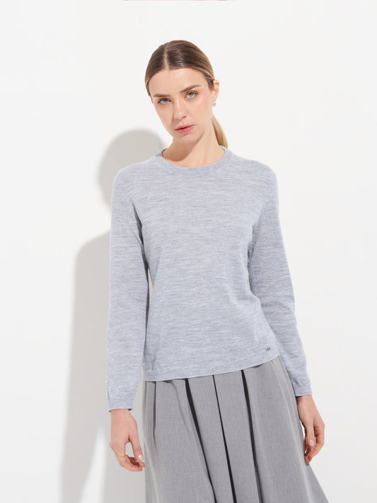 Anya Sweater Baby Alpaca Color Grey